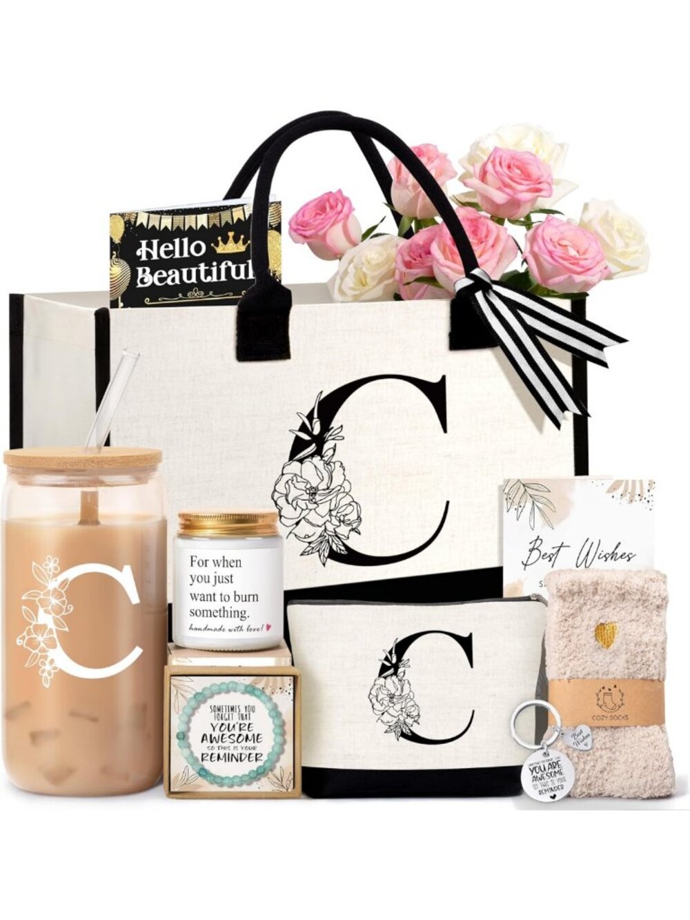 Personalized Monogram Tote Bag - Perfect Birthday Gift for Women, Teachers